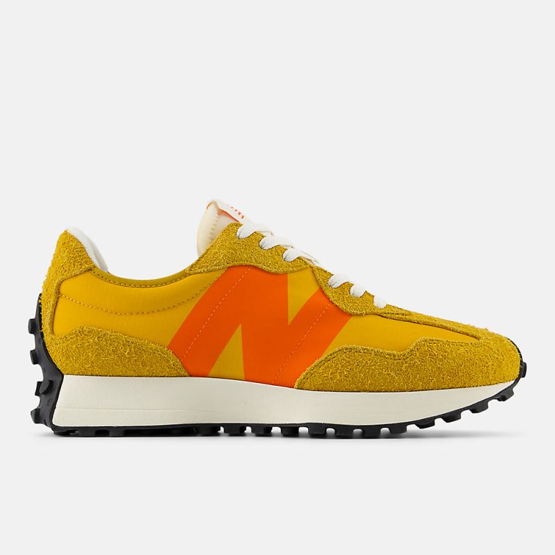 New Balance Men's 327 Shoes Butterscotch with Varsity Gold