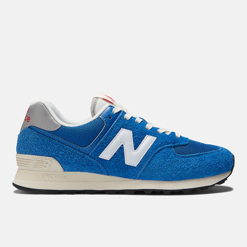 New Balance Men's 574 Shoes Blue with White