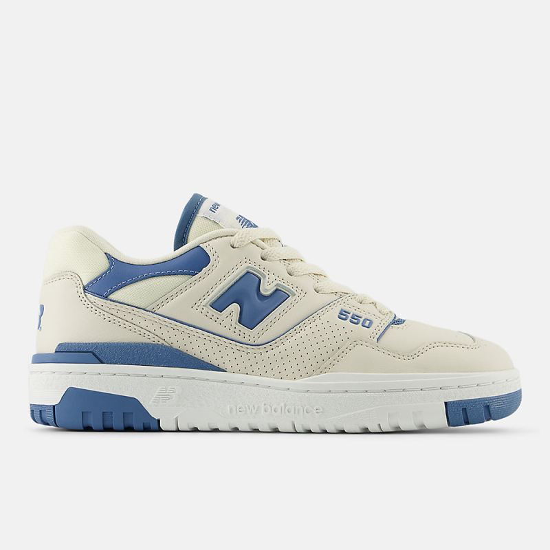 New Balance Women's BBW550 Shoes Linen with Heron Blue and White