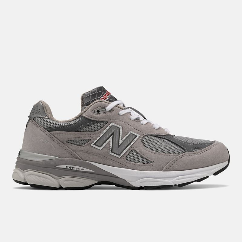 New Balance Men's MADE in USA 990v3 Core Shoes Grey with White