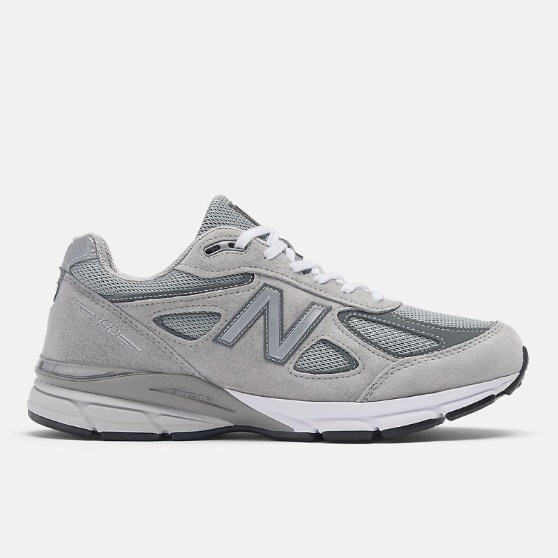 New Balance Men's Made in USA 990v4 Core Shoes Grey with Silver