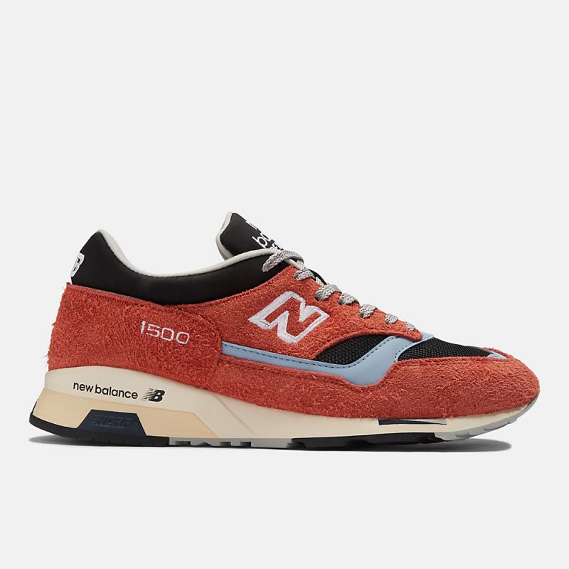 New Balance Men's MADE in UK 1500 Shoes Orange with Black and Bl