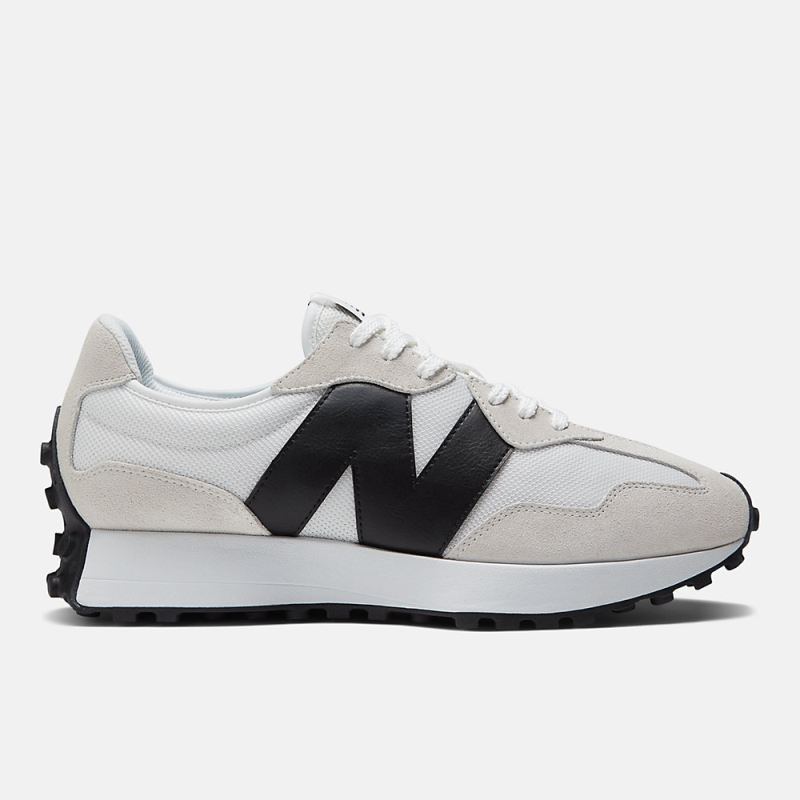 New Balance Men's 327 Shoes White with Black