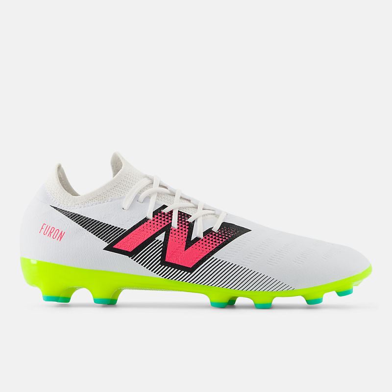 New Balance Men's FURON DESTROY AG V7+ Shoes White with Hi-lite