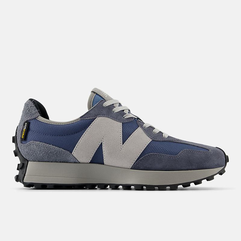 New Balance Men's 327 Shoes Dark Arctic Grey with Vintage Indigo