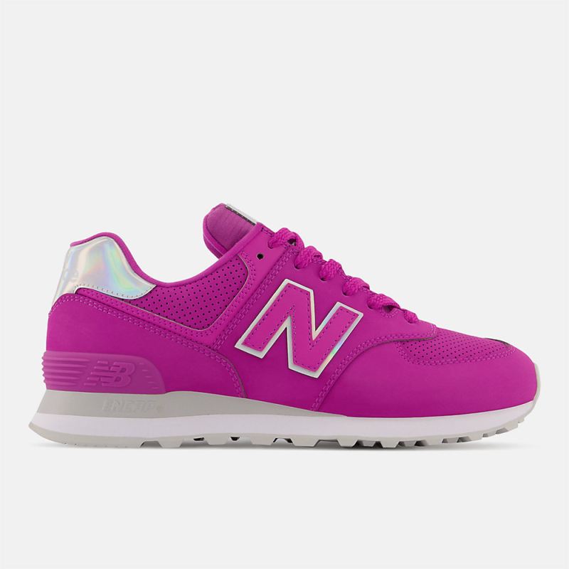 New Balance Women's 574 Shoes Pink with Rain Cloud