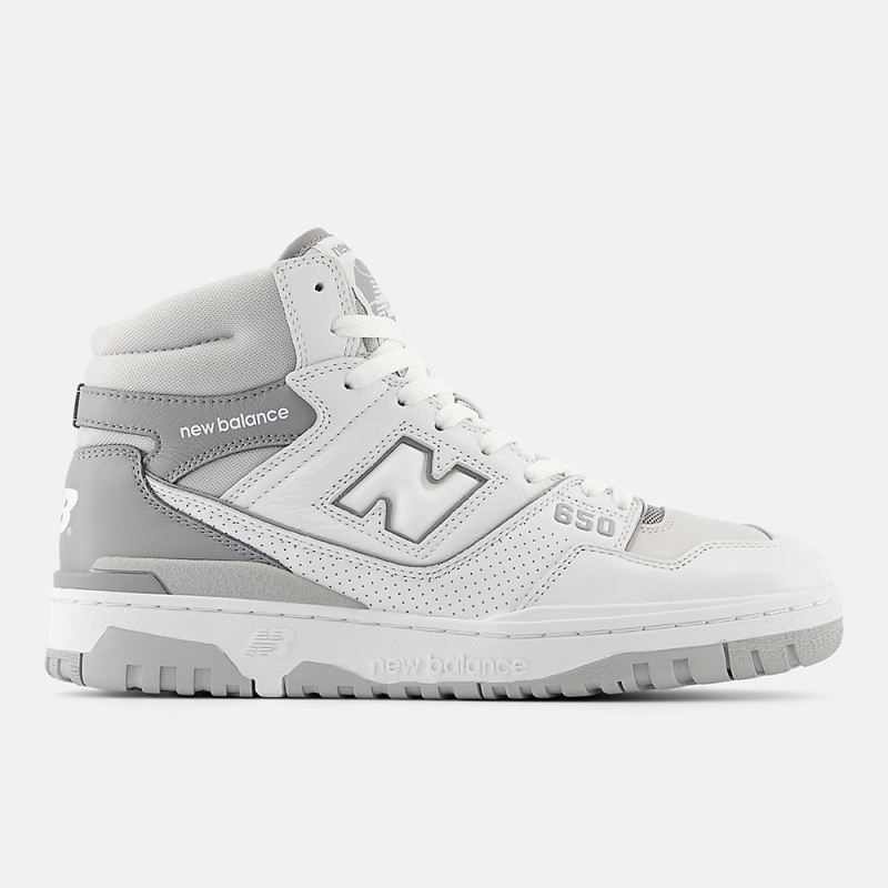 New Balance Men's 650 Shoes White with Slate Grey and Raincloud