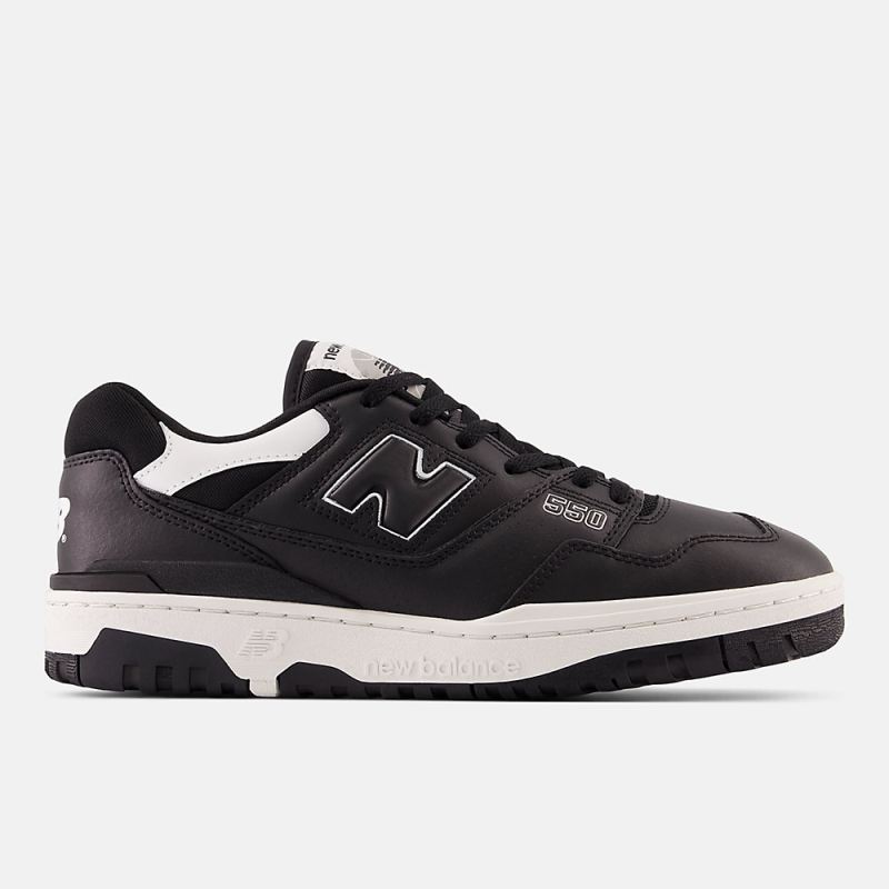 New Balance Men's BB550 Shoes Black with White