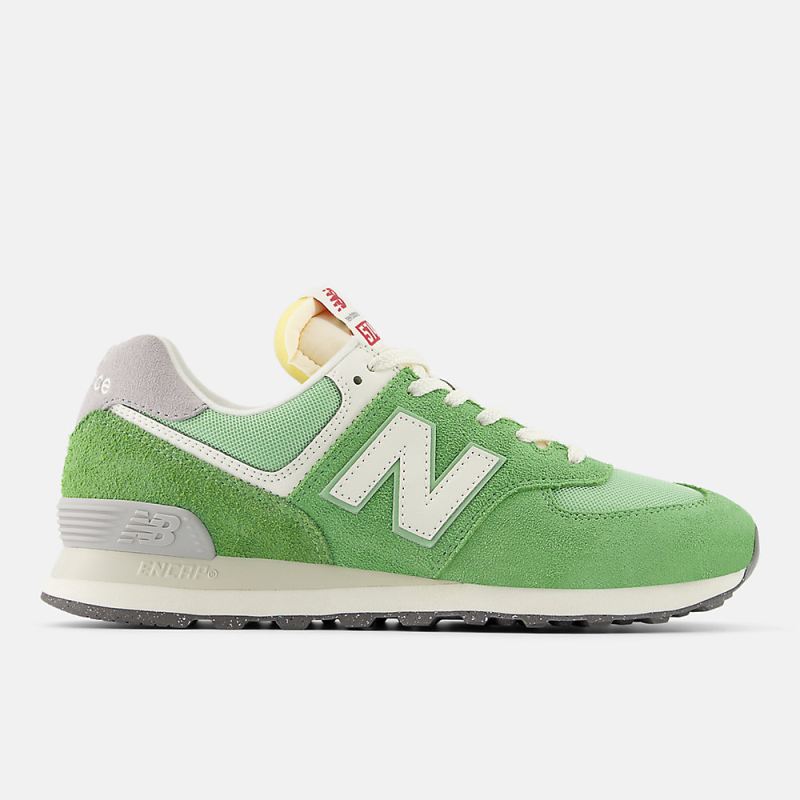 New Balance Men's 574 Shoes Chive with Sea Salt