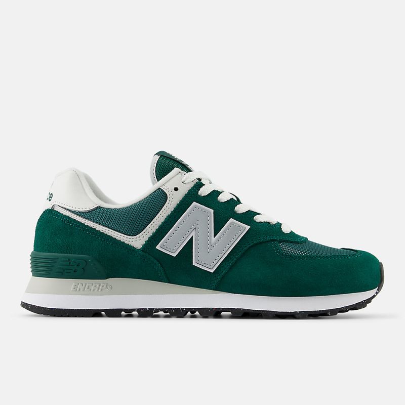 New Balance Women's 574 Shoes Marsh Green with New Spruce and Gr