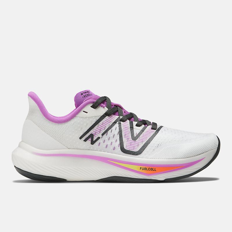 New Balance Women's FuelCell Rebel v3 Shoes White with Cosmic Ro