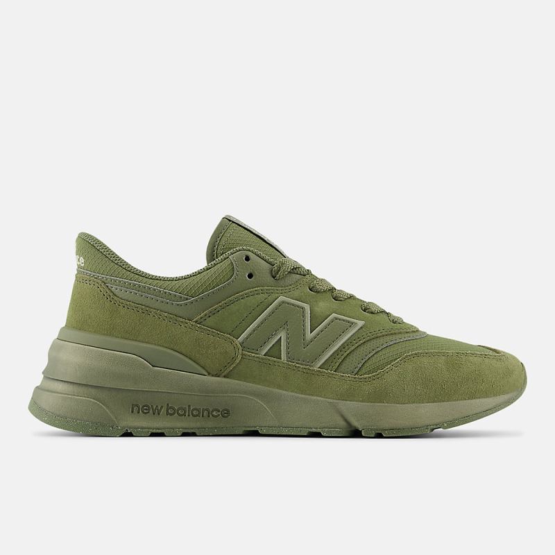 New Balance Women's 997R Shoes Dark Olivine with Olivine