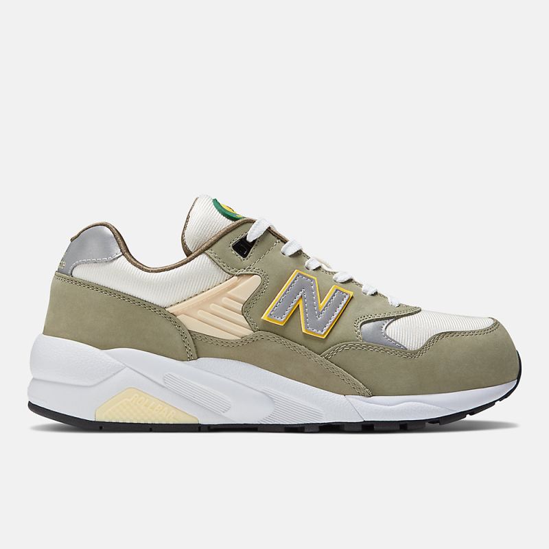 New Balance Men's 580 Shoes Olive Leaf with Raw Cashew and Egg Y