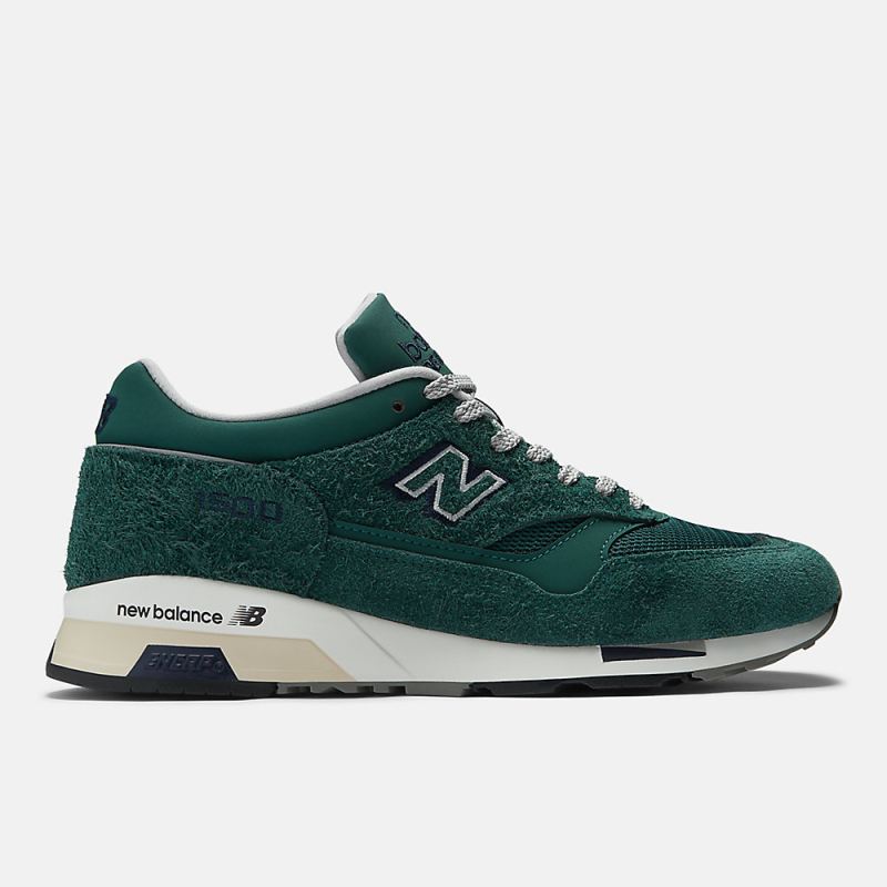 New Balance Men's Made in UK 1500 Shoes Rainforest with Naval Ac