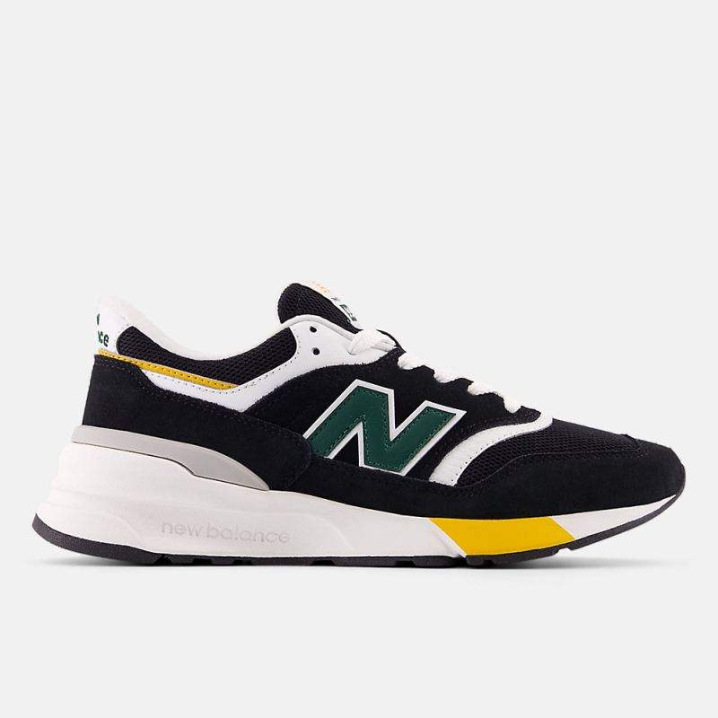 New Balance Men's 997R Shoes Black with Nightwatch Green