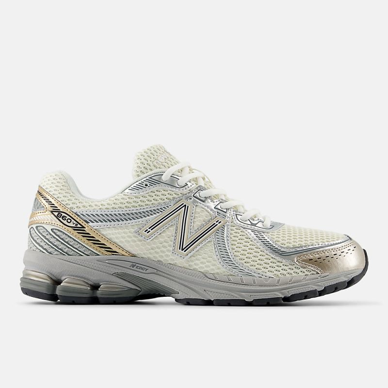 New Balance Men's 860v2 Shoes Sea Salt with Gold Metallic and Ha