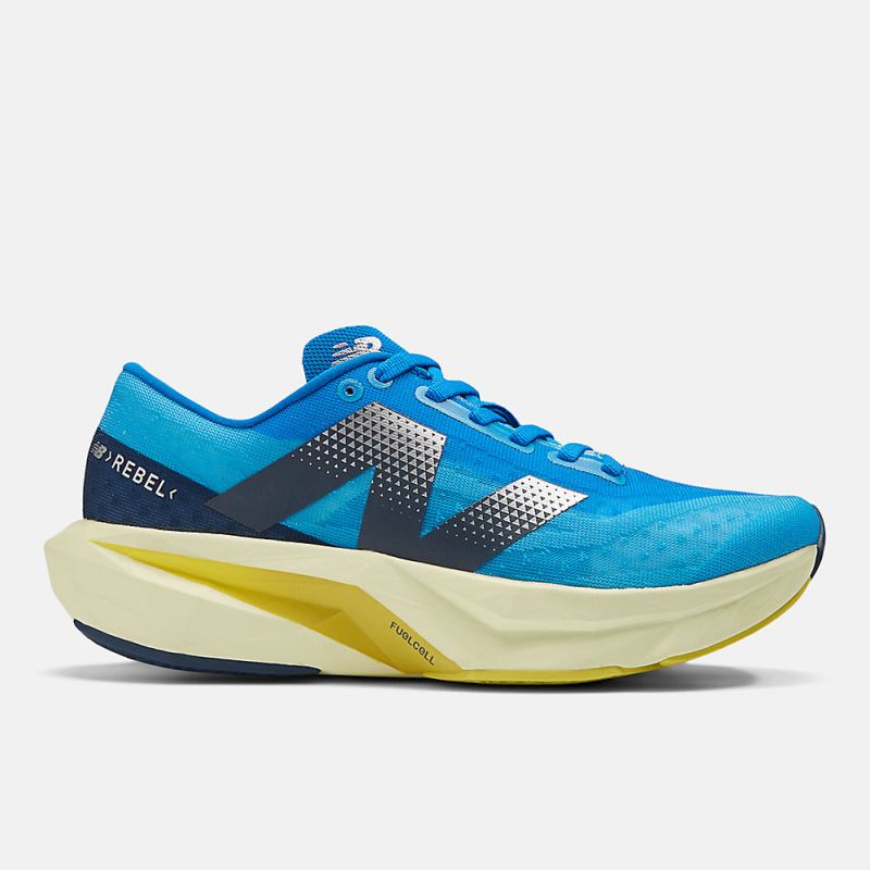 New Balance Women's FuelCell Rebel v4 Shoes Spice Blue with Lime