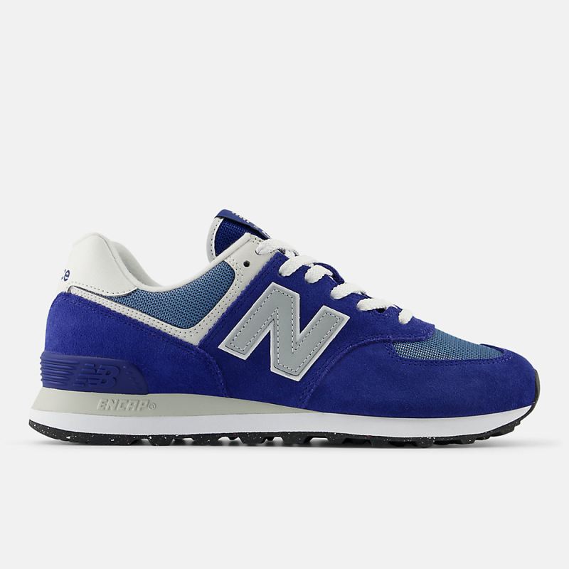 New Balance Men's 574 Shoes Inkwell with Heron Blue and Grey Mat