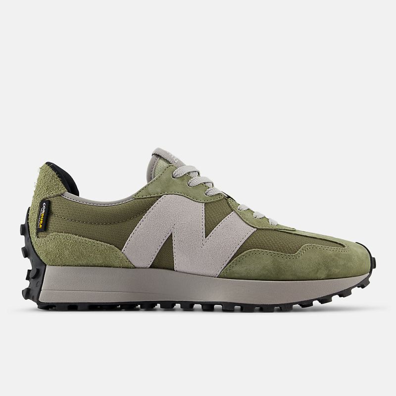 New Balance Women's 327 Shoes Olivine with Dark Olive