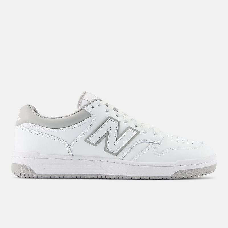 New Balance Men's 480 Shoes White with Grey Matter