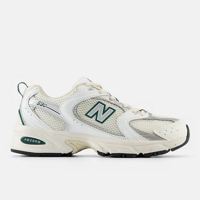 New Balance Men's 530 Shoes Sea Salt with White and Marsh Green