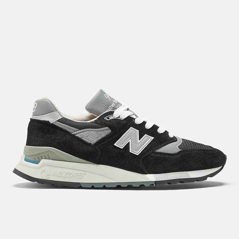 New Balance Women's Made in USA 998 Shoes Black with Silver