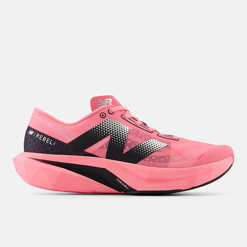 New Balance Men's FuelCell Rebel v4 Shoes Ultra Pink with White