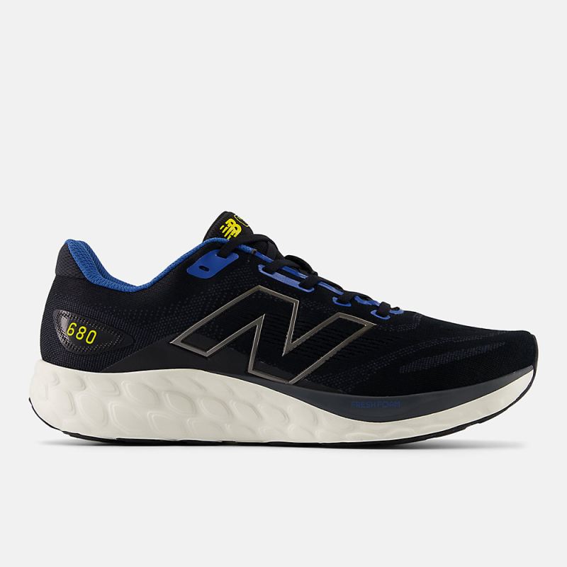 New Balance Men's Fresh Foam 680 v8 Shoes Black with Blue Agate