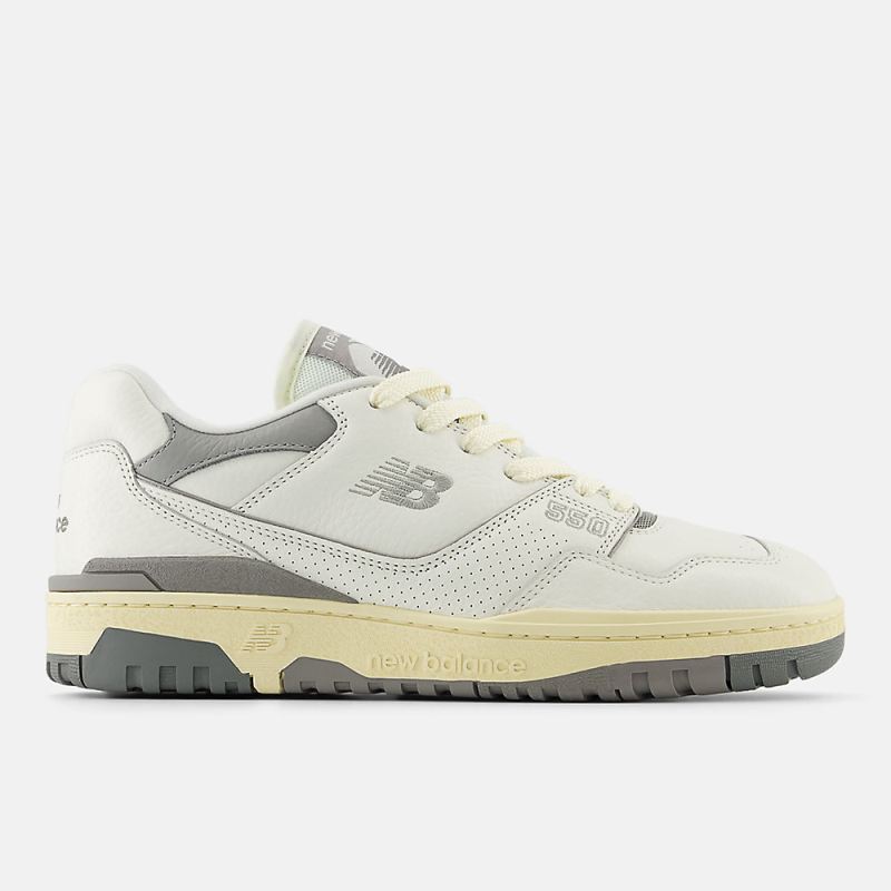 New Balance Men's 550 Shoes Sea Salt with Team Away Grey and Cal