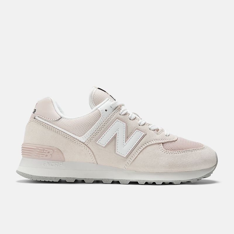 New Balance Women's 574 Shoes Pink with White