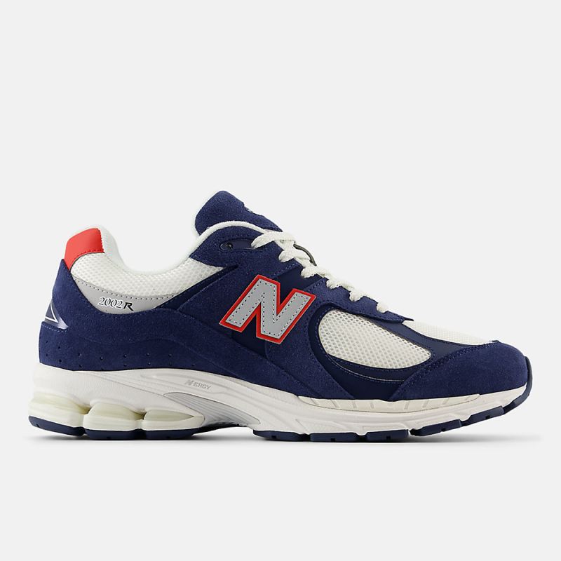 New Balance Men's 2002R Shoes NB Navy with True Red and Sea Salt