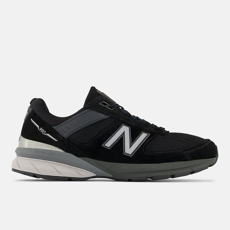 New Balance Men's MADE in USA 990v5 Core Shoes Black with Silver