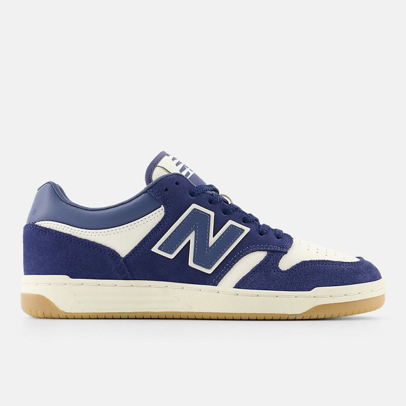 New Balance Men's 480 Shoes NB Navy with Linen and Vintage Indig