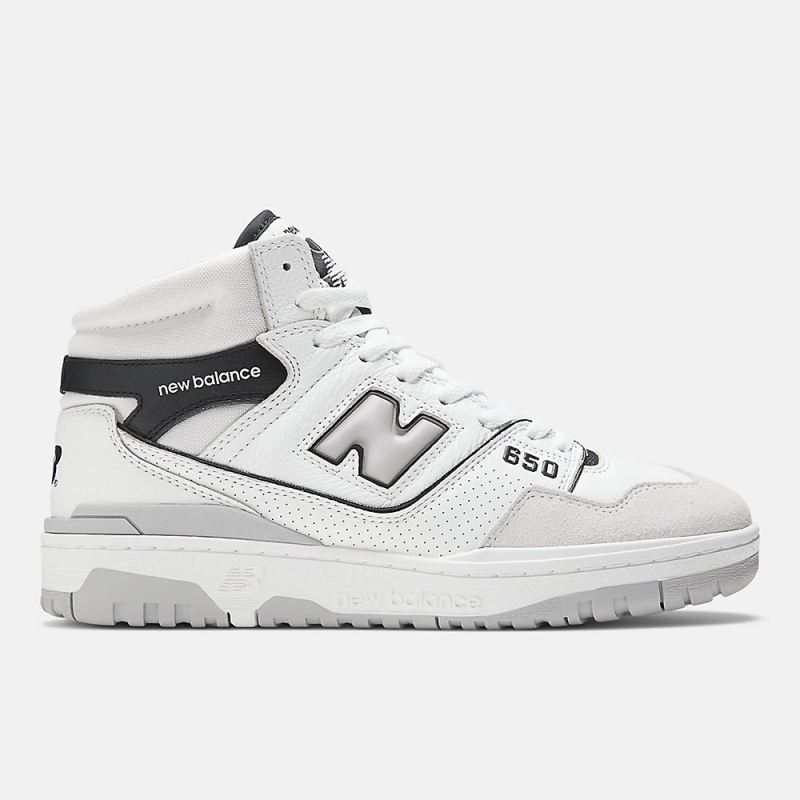 New Balance Men's 650 Shoes White with Black and Angora