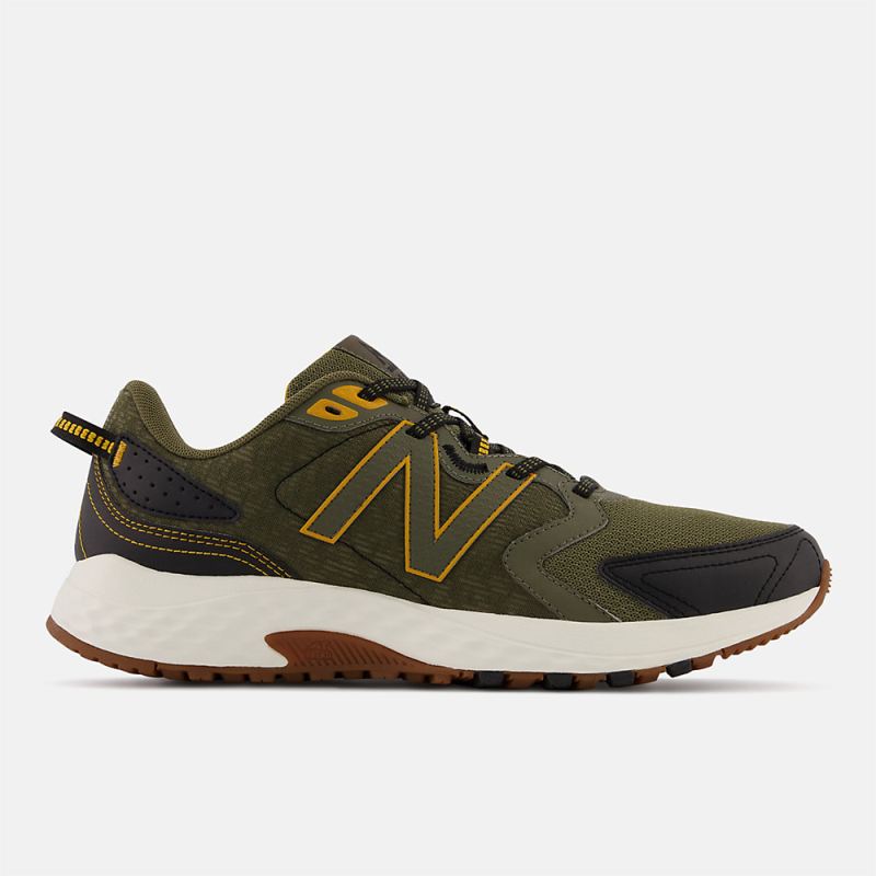 New Balance Men's 410v7 Shoes Camo Green with Black and Yellow