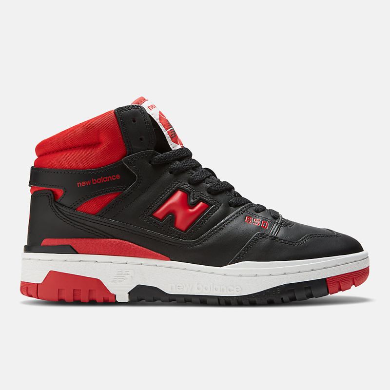 New Balance Men's 650 Shoes Black with Red and White