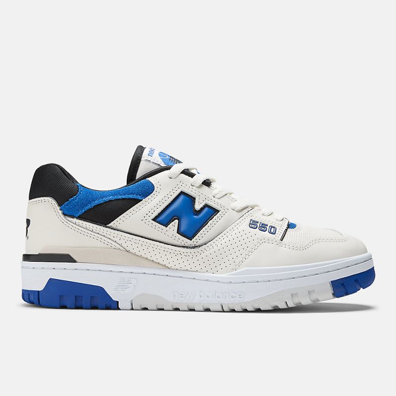 New Balance Men's 550 Premium Shoes Sea Salt with Team Royal and