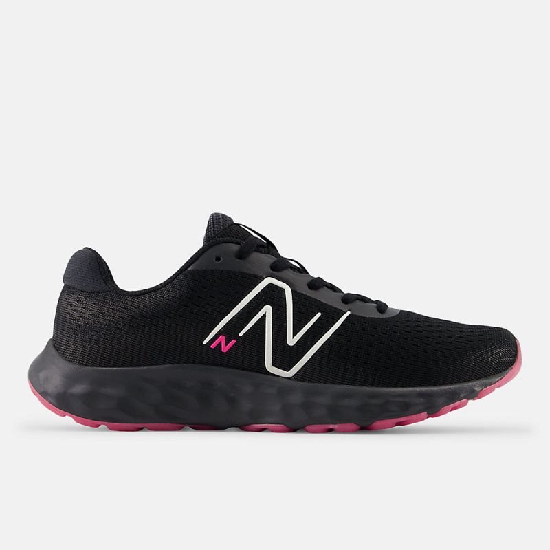 New Balance Women's 520v8 Shoes Black with Hi-pink and Phantom