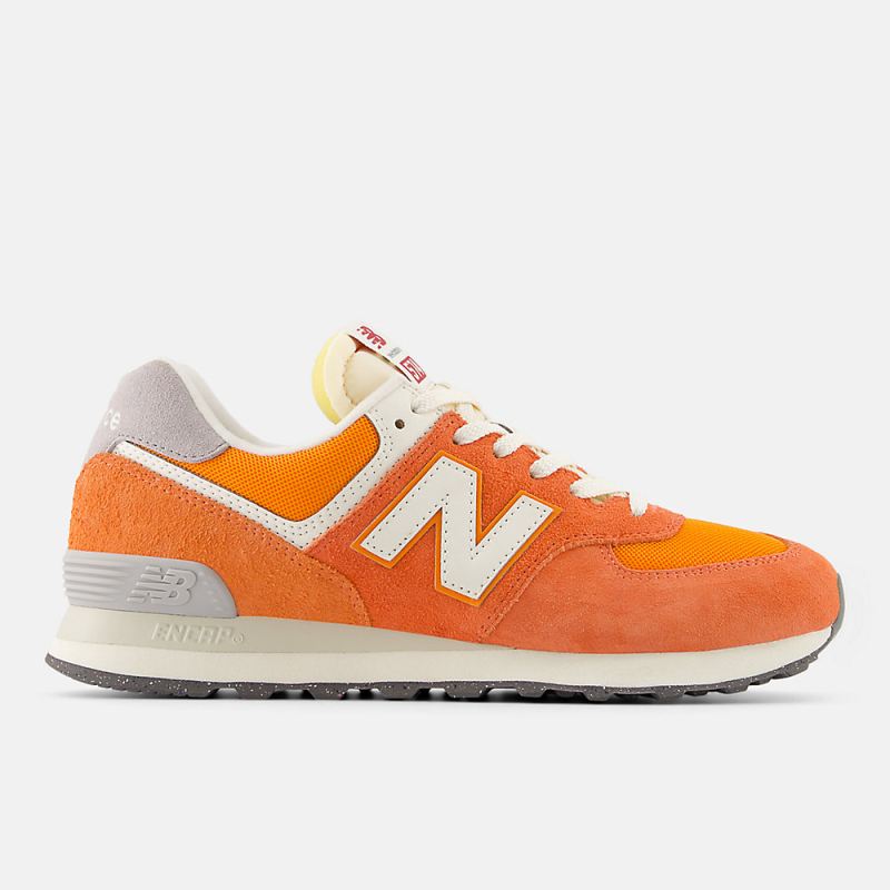 New Balance Women's 574 Shoes Gulf Red with Sea Salt