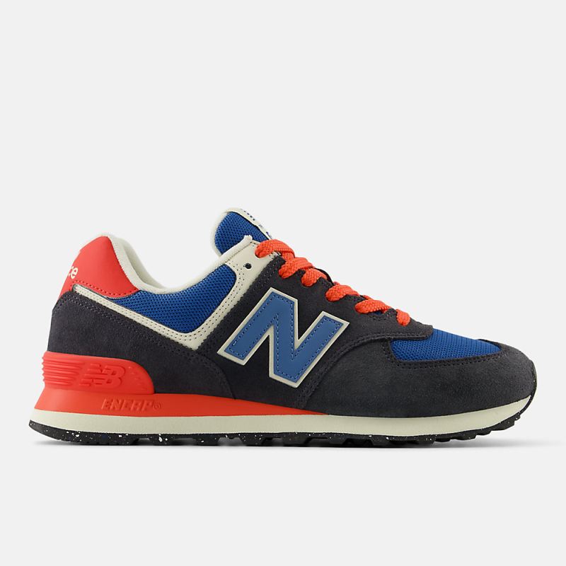 New Balance Men's 574 Shoes Phantom with Blue Agate and Blast Re