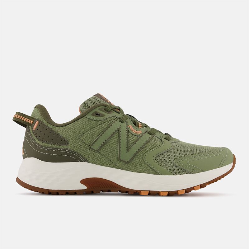 New Balance Women's 410v7 Shoes Camo Green with Orange