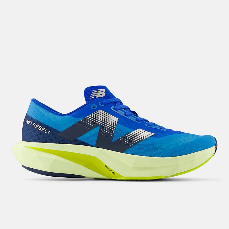 New Balance Men's FuelCell Rebel v4 Shoes Spice Blue with Limeli