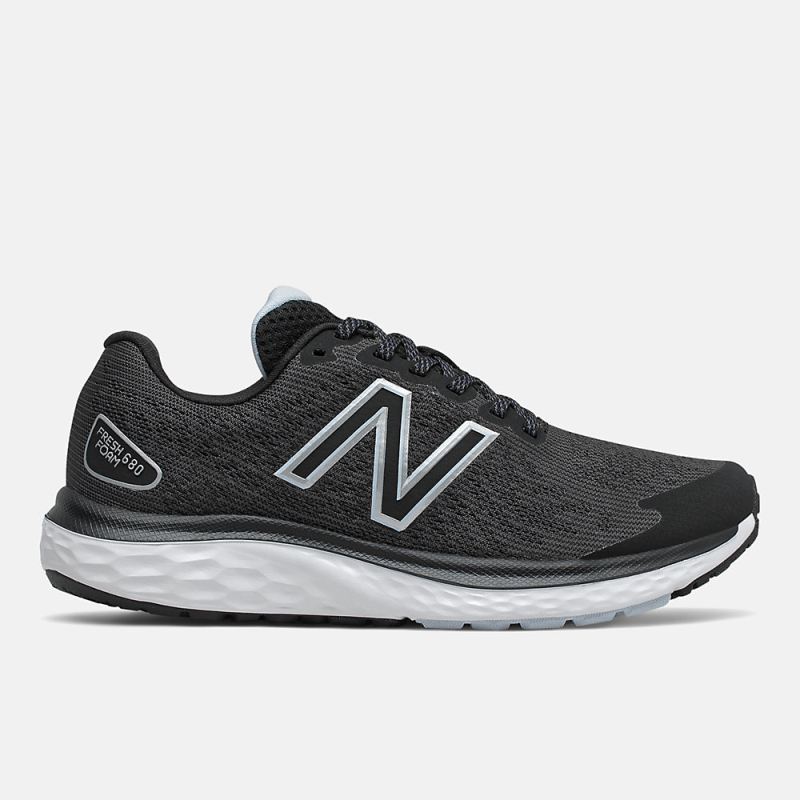 New Balance Women's Fresh Foam 680v7 Shoes Black with White and