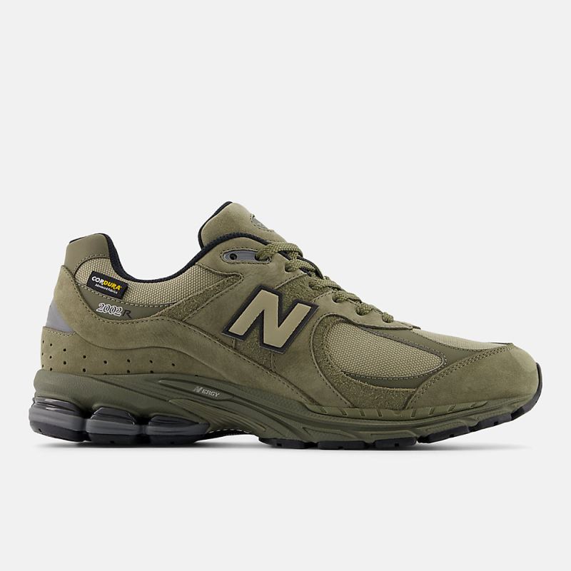 New Balance Men's 2002R Shoes Dark Camo with Dark Stoneware and