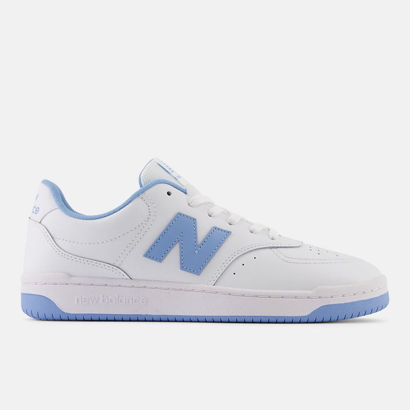 New Balance Men's BB80 Shoes White with Light Blue