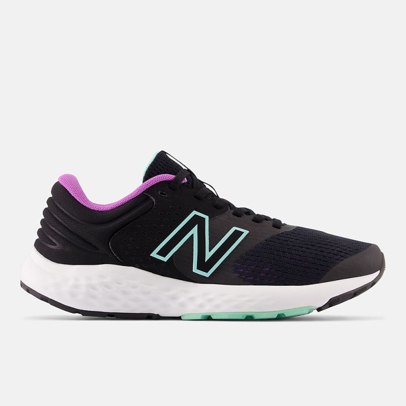 New Balance Women's 520v7 Shoes Black with Electric Purple and B