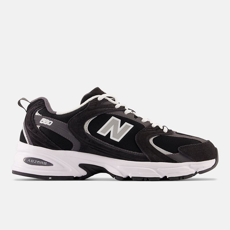 New Balance Women's 530 Shoes Black with Magnet and Silver Metal