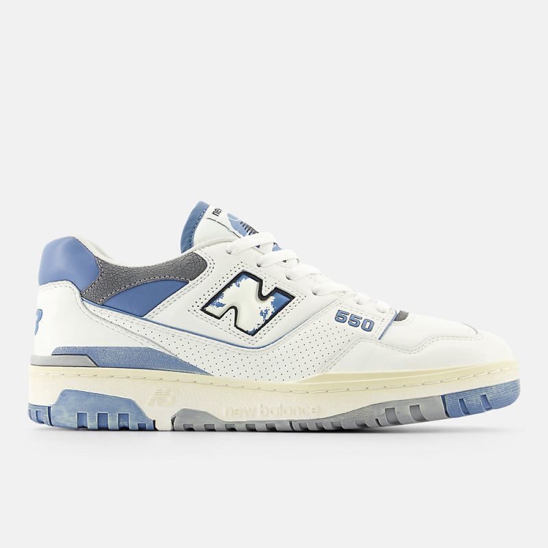 New Balance Men's 550 Shoes Sea Salt with Heron Blue and Angora