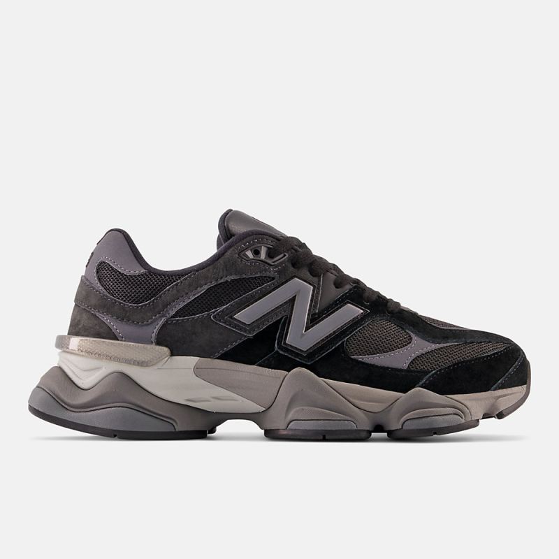 New Balance Men's 9060 Shoes Black with Castlerock and Rain Clou