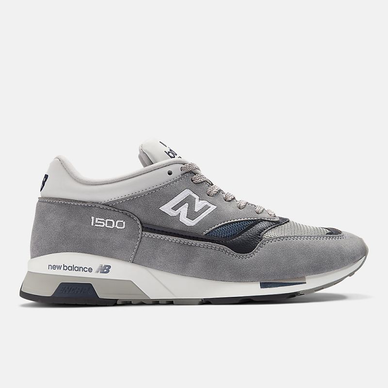 New Balance Men's Made in UK 1500 Shoes Steel Gray with Dawn Blu